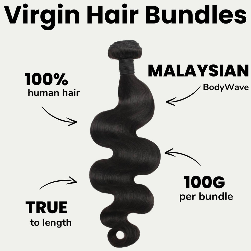 Malaysian Body Wave 100% Human Hair Bundles by Private Label