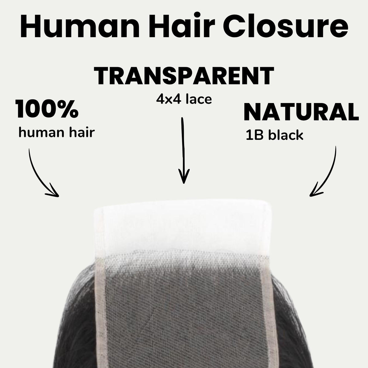 Malaysian Straight 4x4 Transparent Lace Human Hair Closure by Private Label