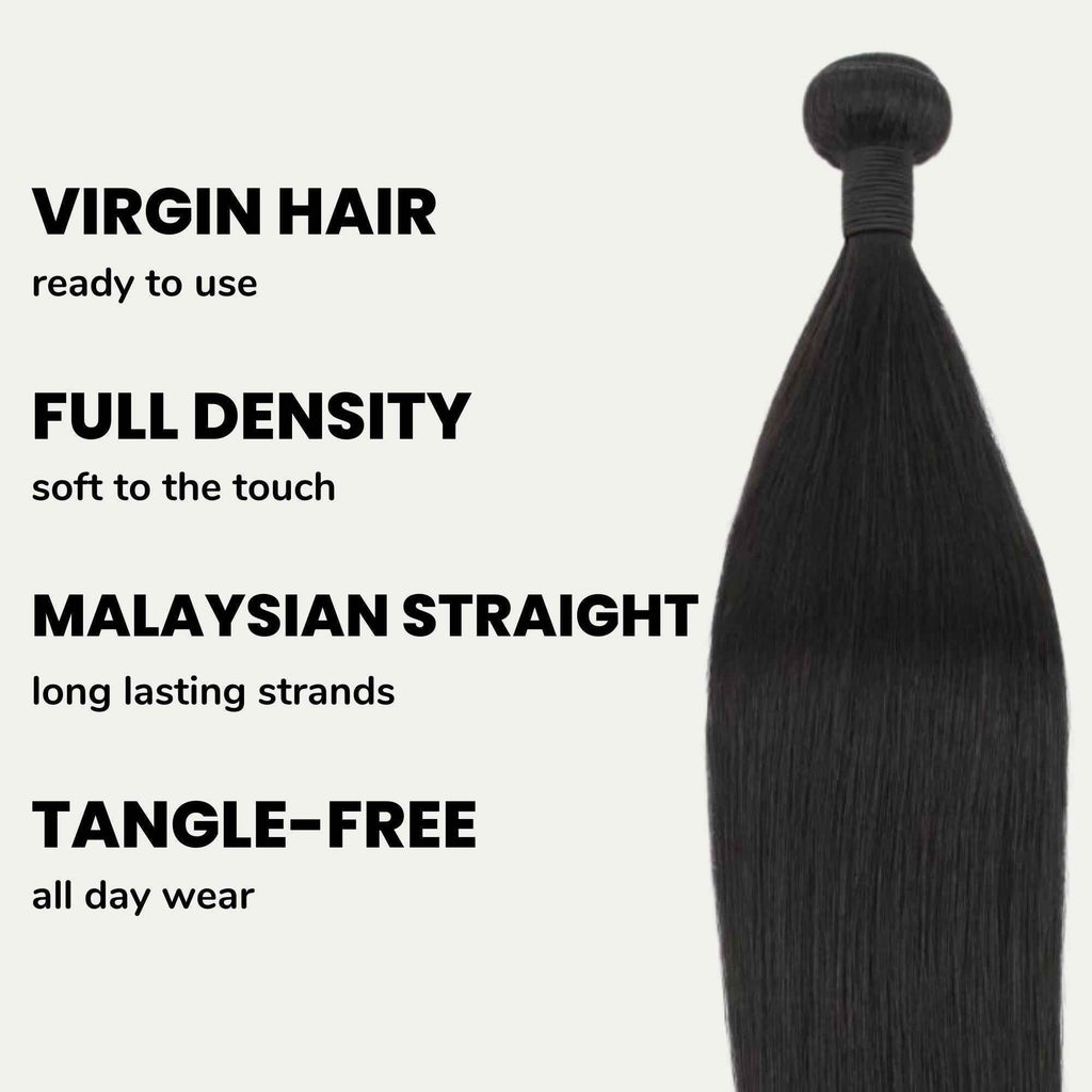 Malaysian Straight 100% Human Hair Bundles by Private Label