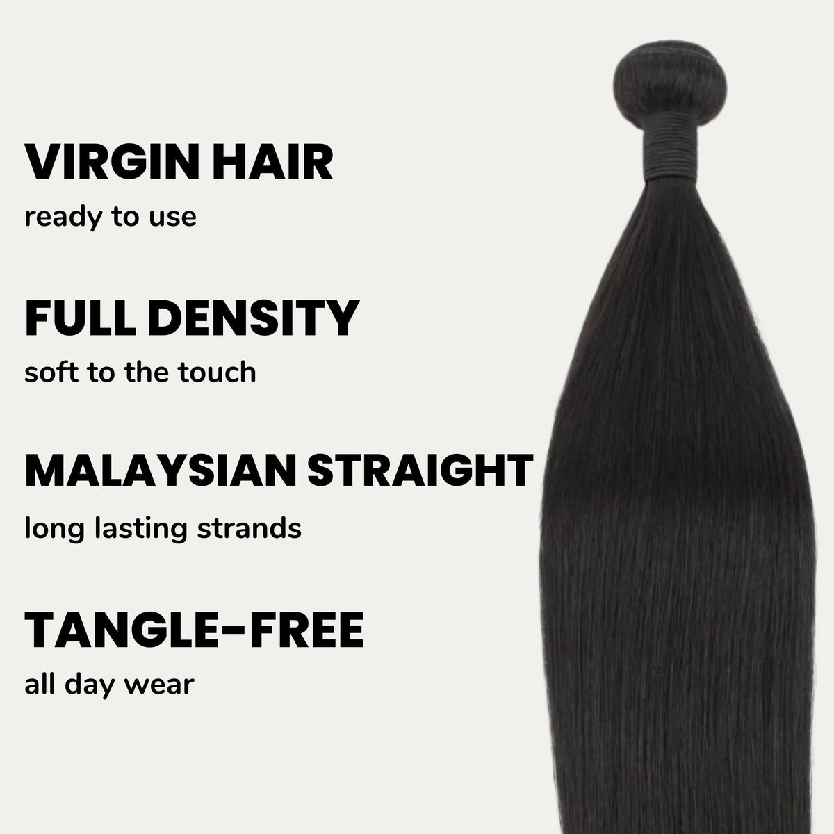 Malaysian Straight 100% Human Hair Bundles by Private Label
