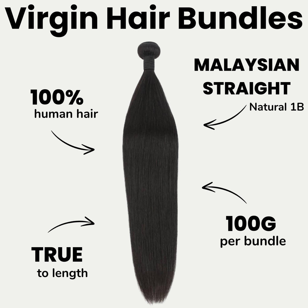Malaysian Straight 100% Human Hair Bundles by Private Label