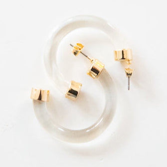 Clear Mini Hoop Earrings by hoohoops