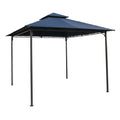 10Ft x 10Ft Outdoor Garden Gazebo with Iron Frame and Navy Blue Canopy by HomePacific