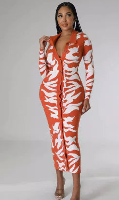 Plus Size Women's Printed Sexy Fashion Dress by Trendy Attic Store01