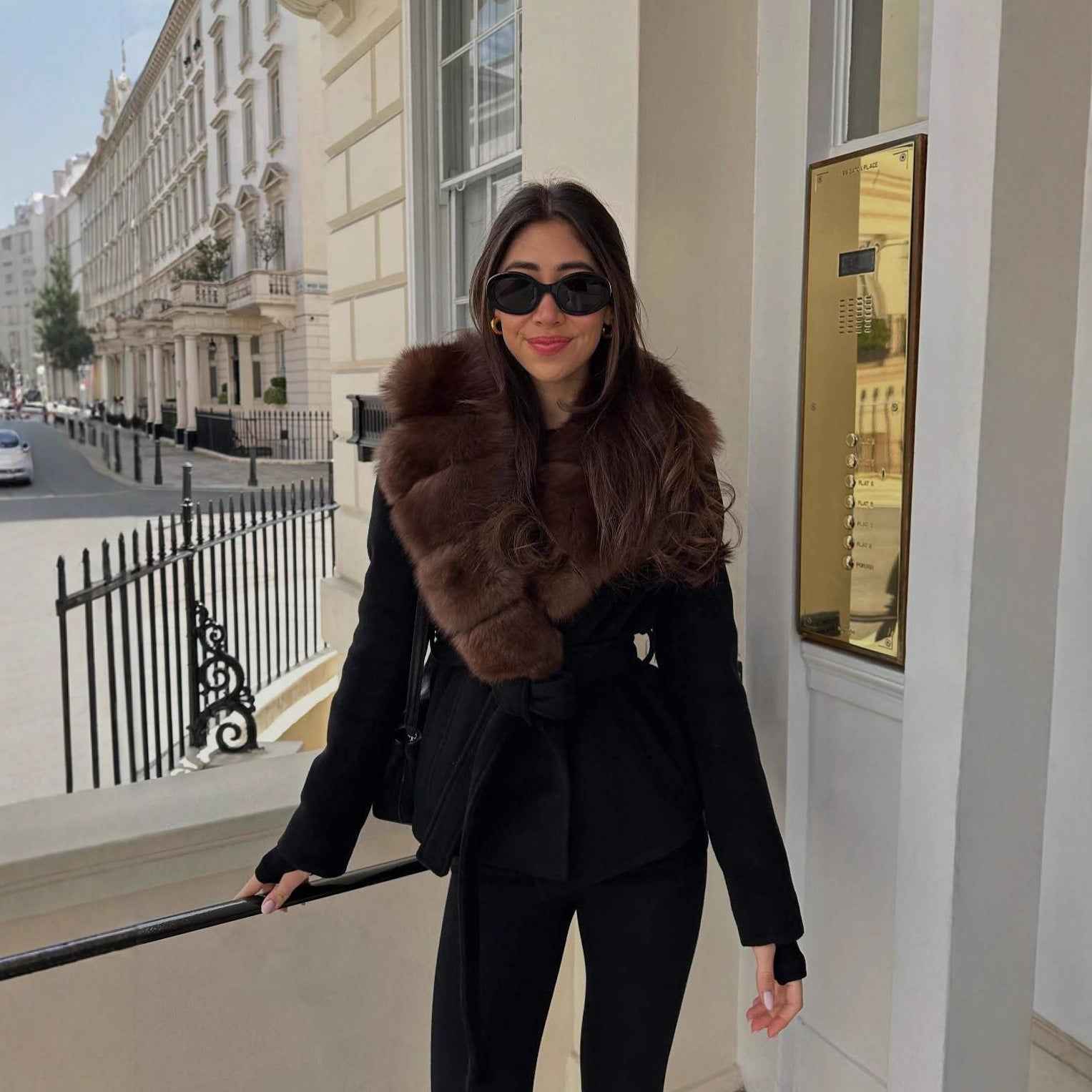Fur Collar Waist Trimming Lace Up Coats by Wshirt