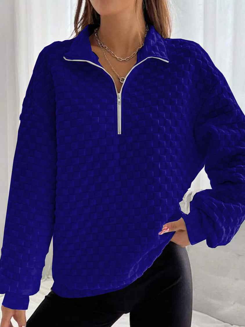Autumn And Winter Knitting Texture Fabric Sweater Long-sleeve Zipper Women by Wild and Free Boutique