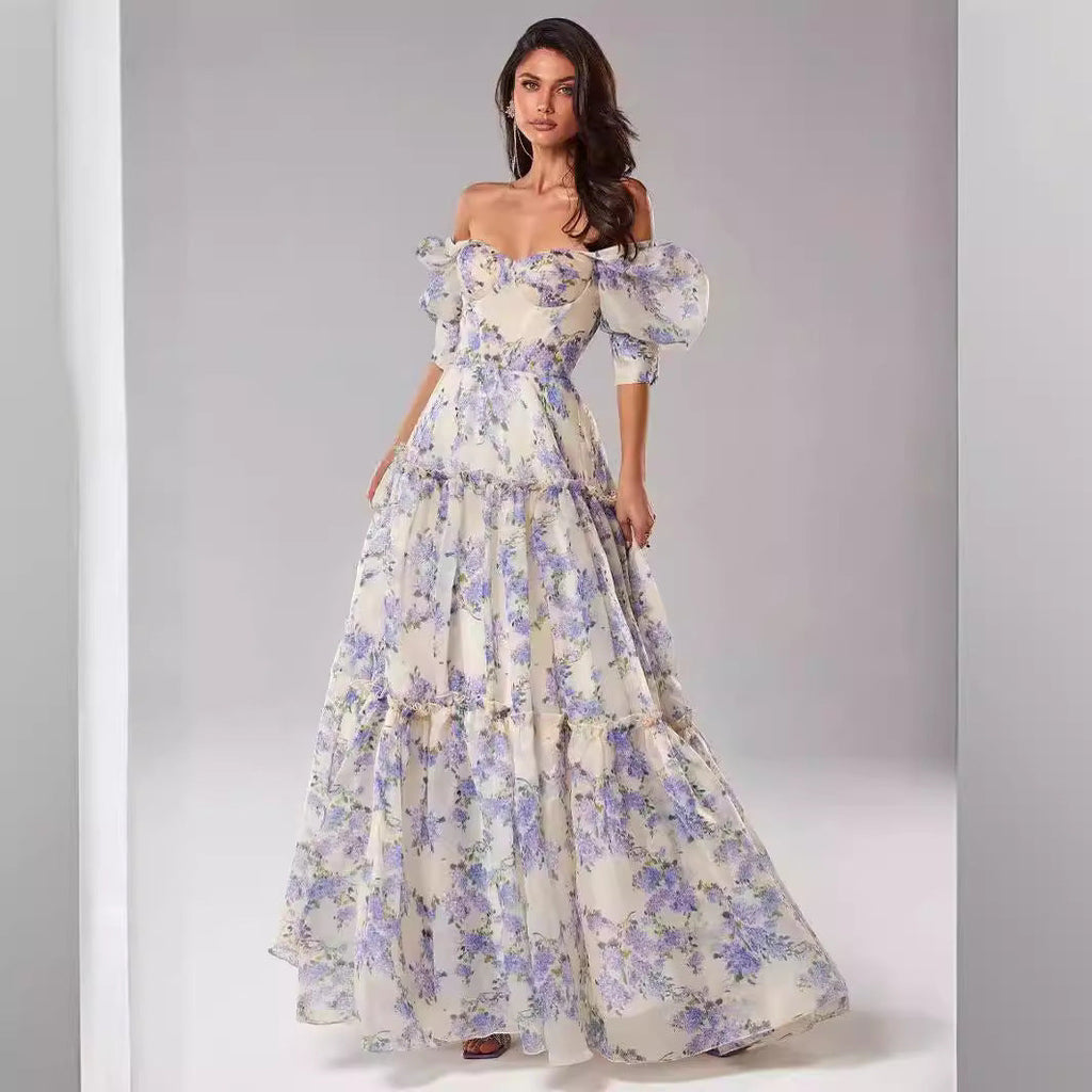 Spring Summer off the Shoulder Women Organza Fairy Long Elegant Evening Dress by Ragazza