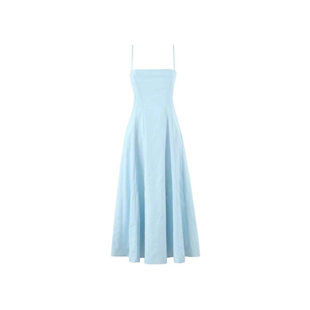 Temperament Cinched Sleeveless Dress Draping Effect Dresses by Wshirt