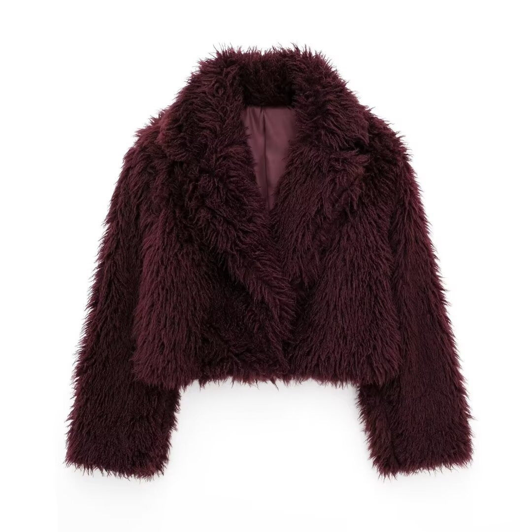 Women's Thick Lamb Wool Thickened Winter Furry Coats by Wshirt
