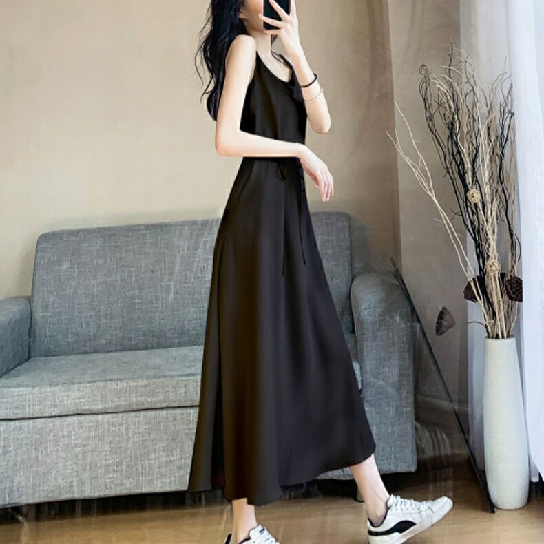 Summer Dresses for Women Sleeveless Loose Sling Maxi Dresses Casual Plain Cami Long Dress by SHOMICOBOUTIQUE