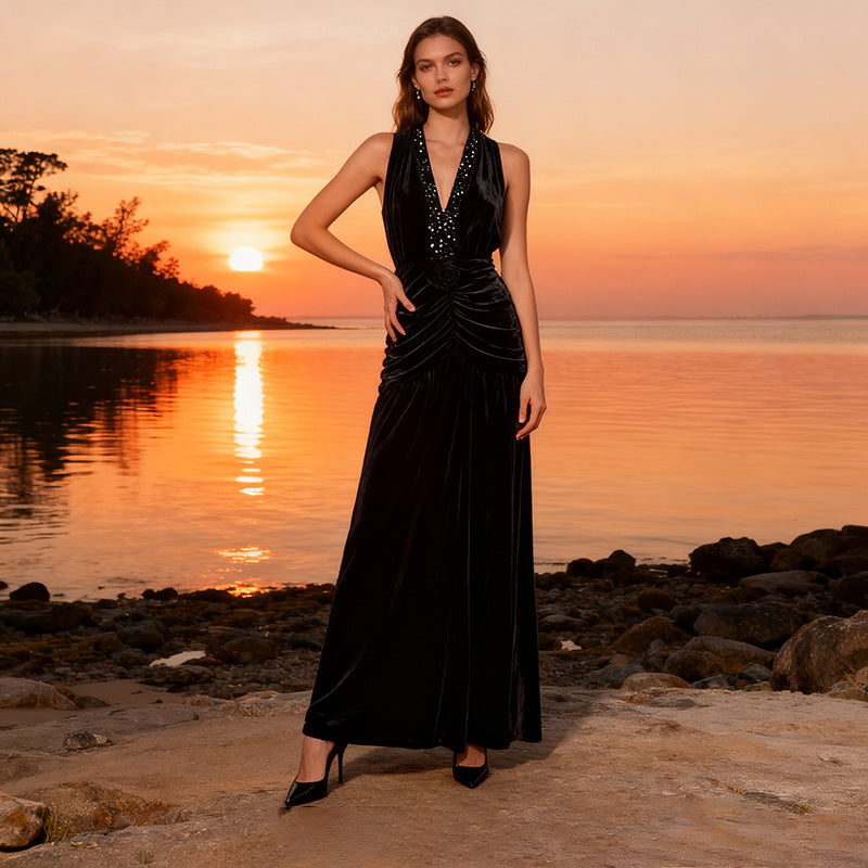 Women's Backless Slimming Irregular Sleeveless Sexy Dress Dresses by Wshirt