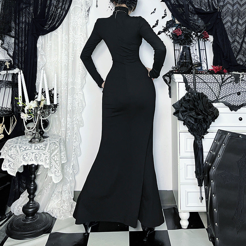 Long-sleeved Fishtail Dress Autumn Versatile Dark Style Dresses by Wshirt
