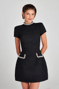 Elegant Slim Slimming round Neck Beaded Classic Dress Women by Ragazza