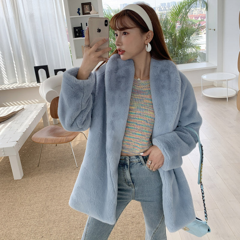 Women's Of The Street Elegant White Furry Coats by Wshirt