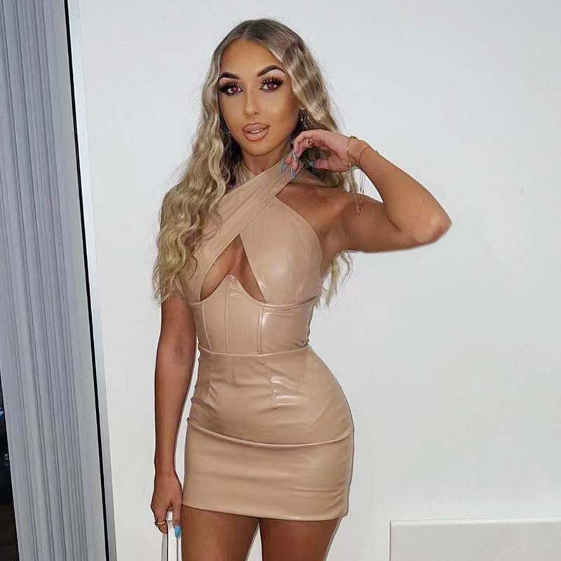 Spring Popular Halter Sexy Topless Slimming Sheath Sleeveless Dress Women Dress by Ragazza