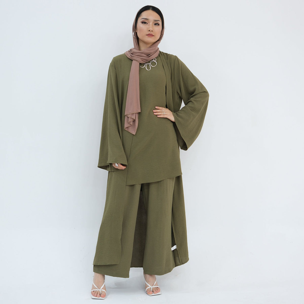 Sleeveless Top and Pants 3-Piece Set Abaya (MOA076) by Mariam's Collection