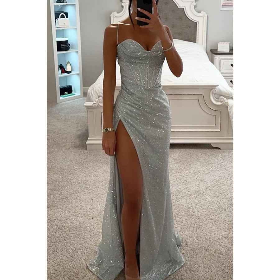 Party Suspenders Dress Loose Casual Slit Women Clothing Dress by Ragazza