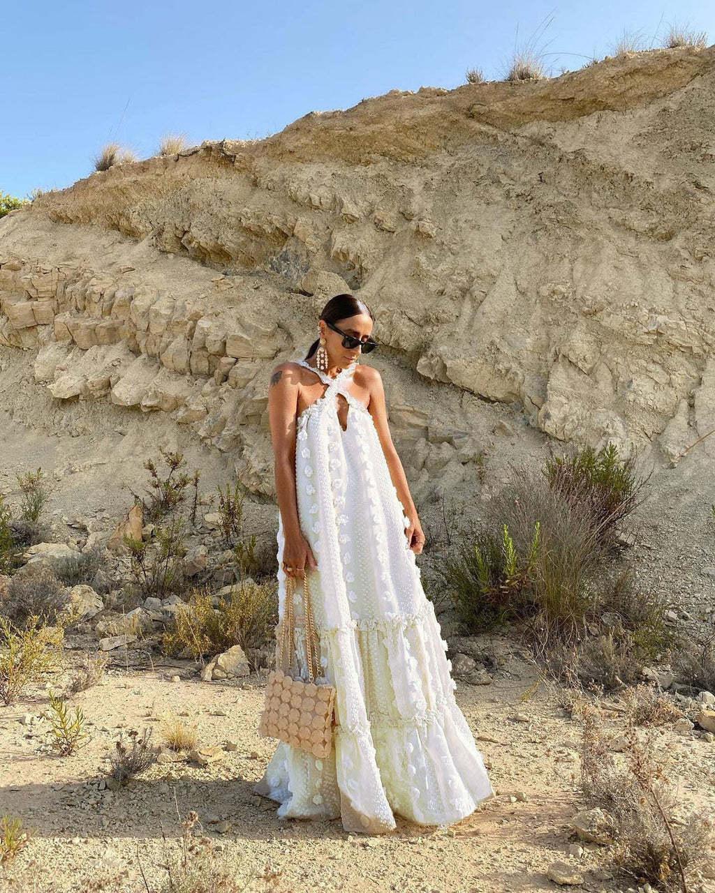 Halter Three Dimensional Floral Mop Tiered Dress by Ragazza