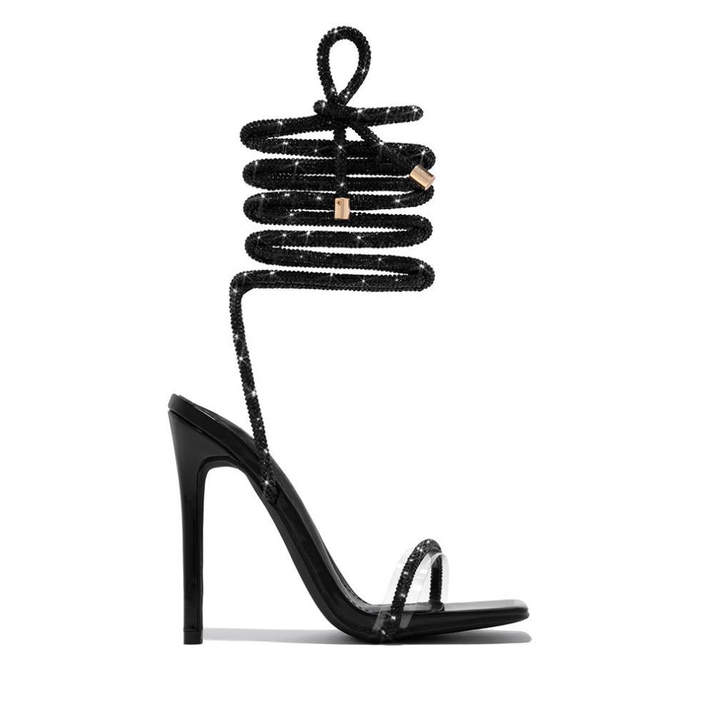 Summer Casual Comfortable Lace-up Roman Pointed Stiletto Heel Women High Heel Sandals by Ragazza