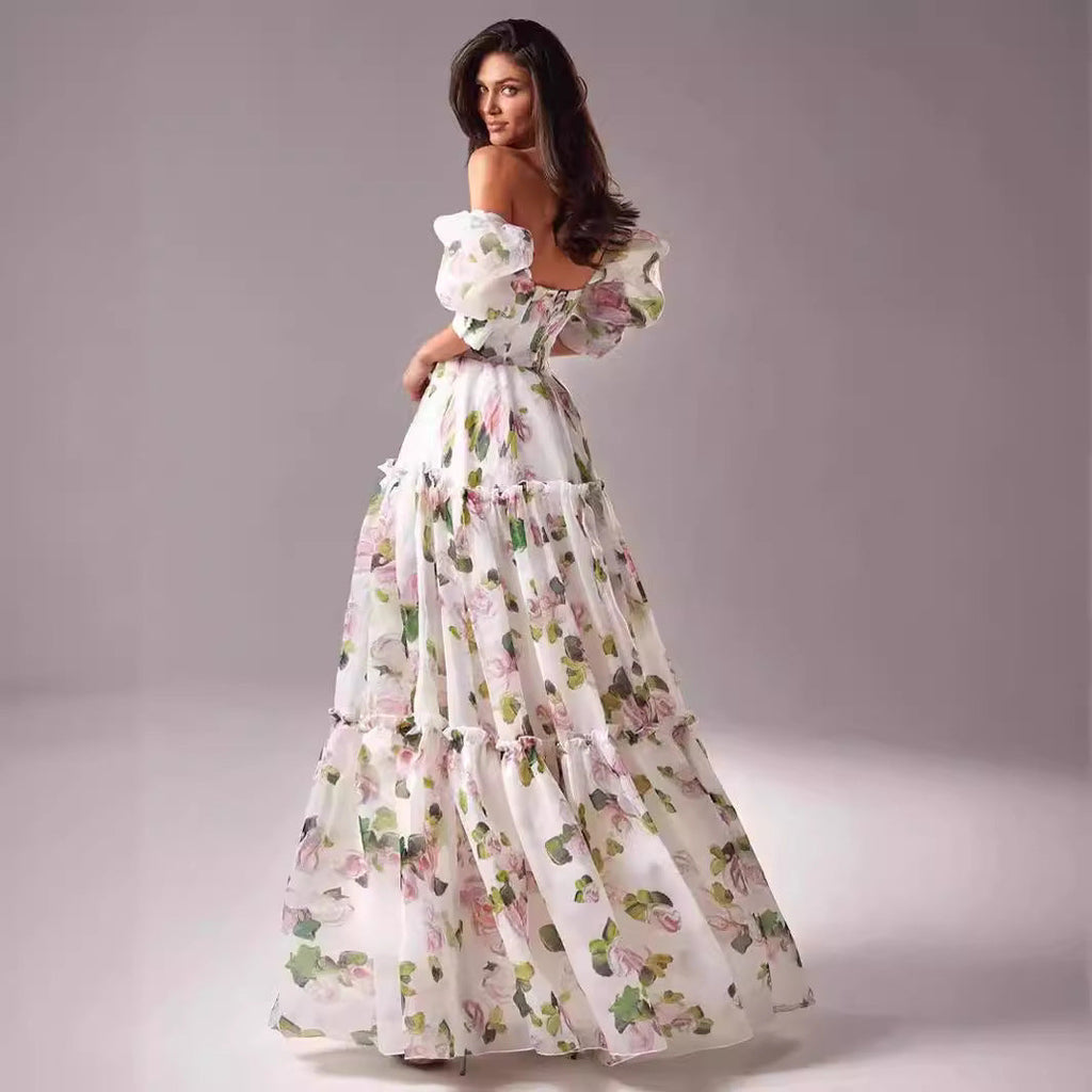 Spring Summer off the Shoulder Women Organza Fairy Long Elegant Evening Dress by Ragazza