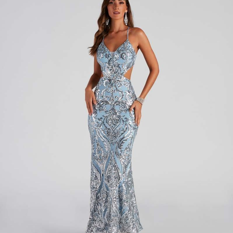Sexy V Neck Sequ Evening Gown Elegant Cocktail Party Party Dress by Ragazza