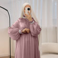 Elegant Glossy Flower Cuff Sequinned Abaya | Glossy Abaya With Sequins (MA140) by Mariam's Collection