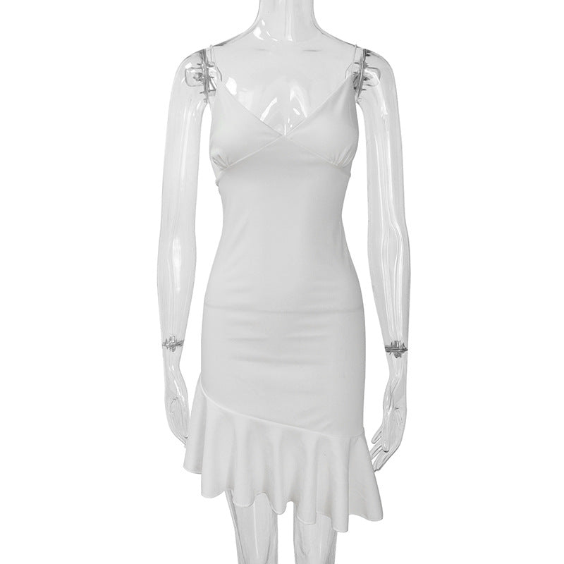 Summer Sexy Bodycon Dress for Women V Neck Elegant Ruffles by nowadaysfashion