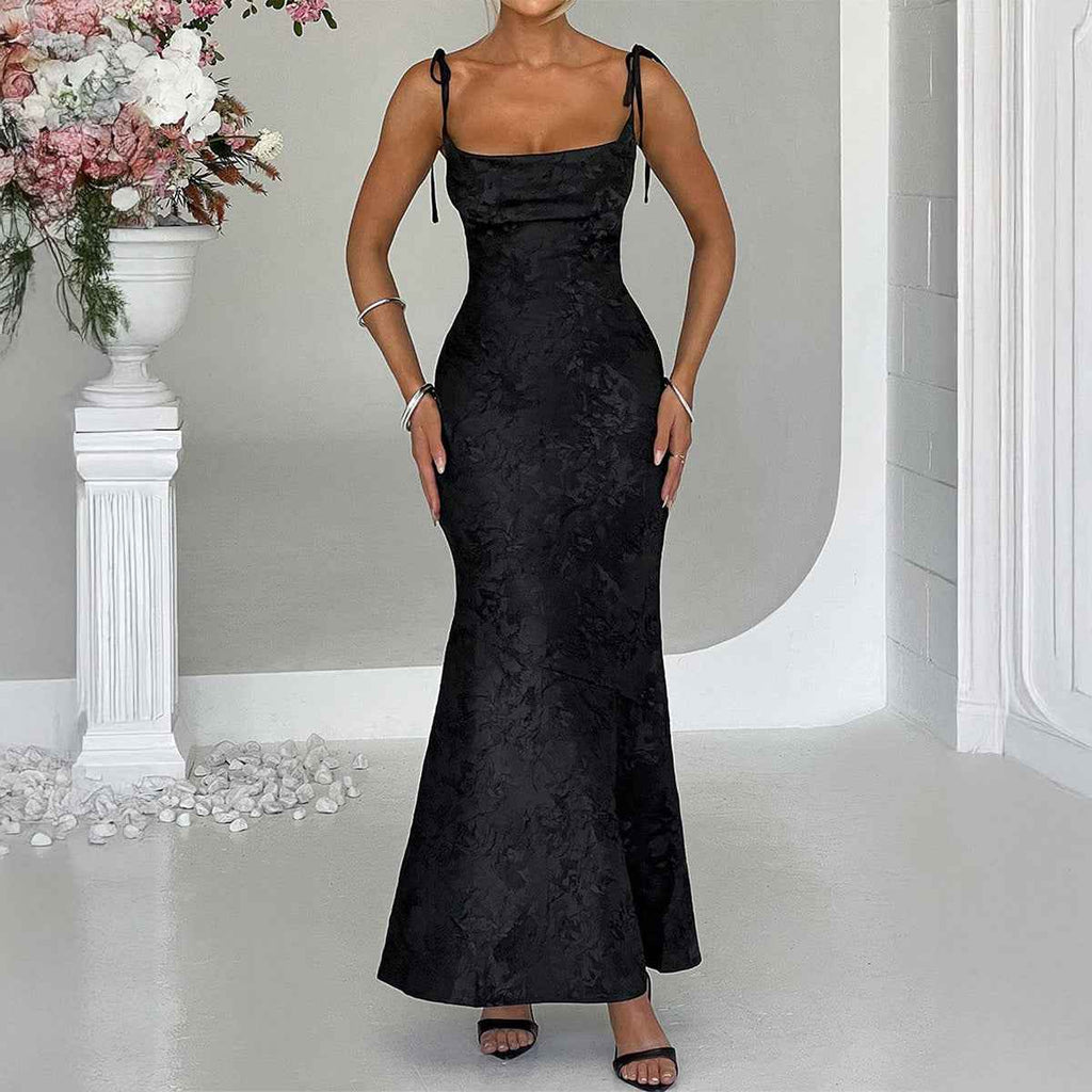 Elegant Evening Dress Hip Spaghetti Straps Dress Women Clothing Summer