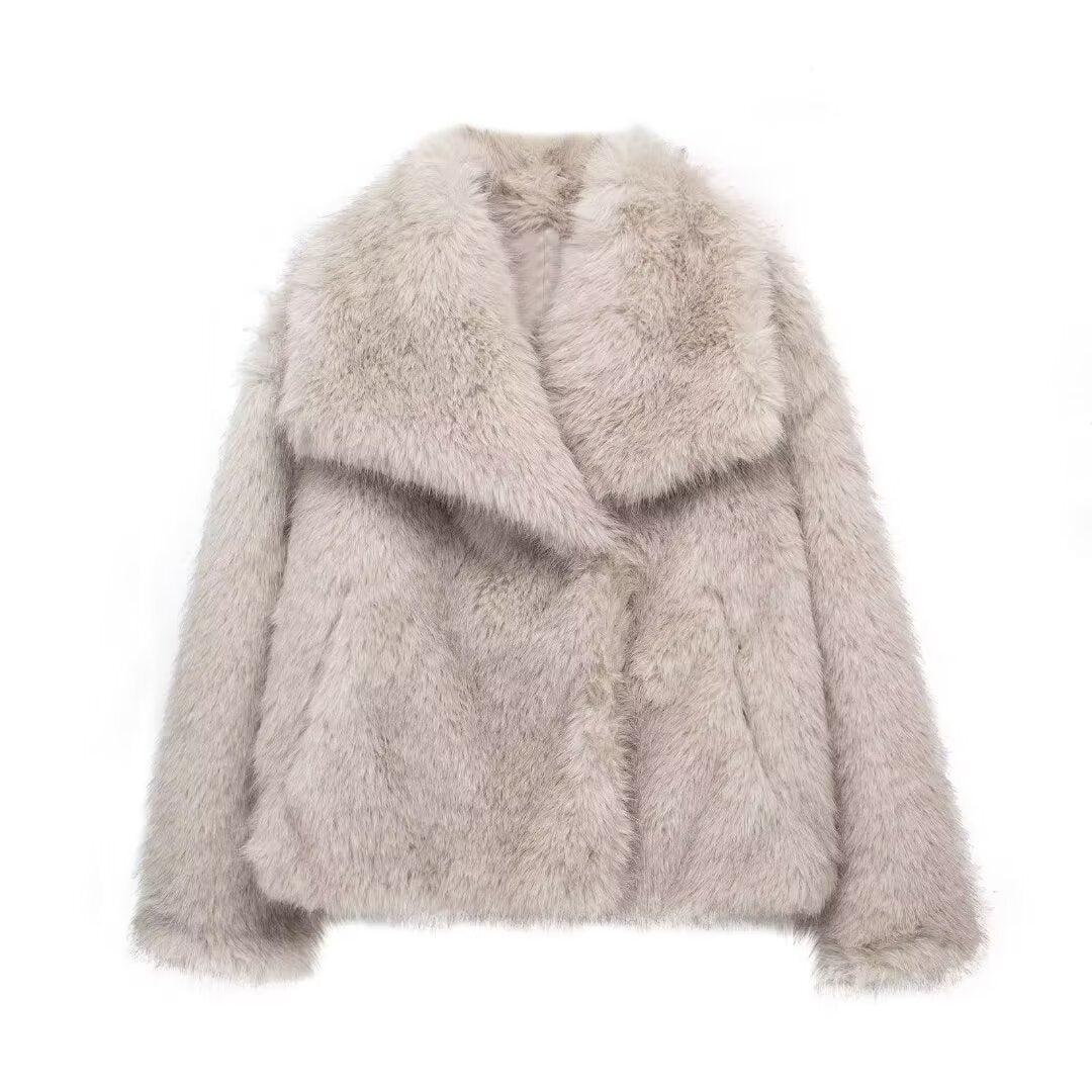 Women's Thick Lamb Wool Thickened Winter Furry Coats by Wshirt