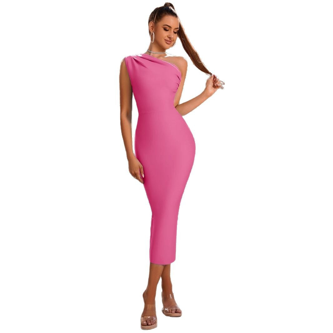 Fashion Elegant One Shoulder Bandage One-piece Dresses by Wshirt