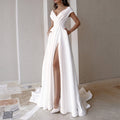 Picture Chest Wrapped Ruffled White Medium Waist Solid Color Office Maxi Dress by Ragazza