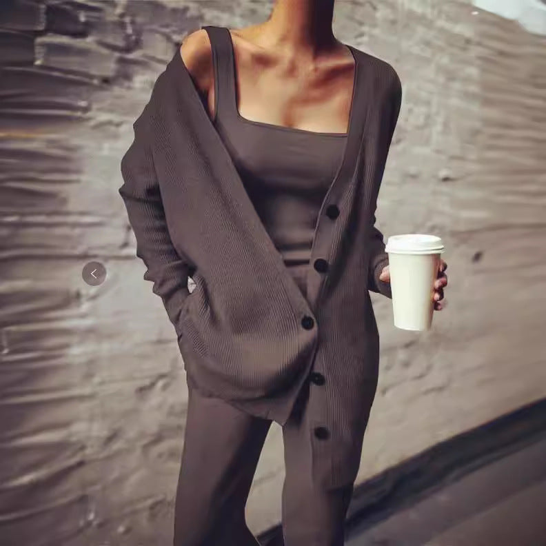 Women's Glamorous New Knitted Three-piece For Suits by Wshirt