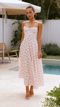 Women Clothing Floral Sexy Strap Backless Vacation Dress by Ragazza