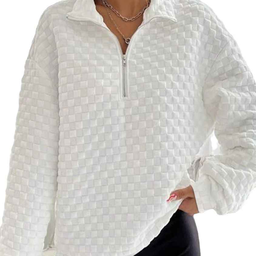 Autumn And Winter Knitting Texture Fabric Sweater Long-sleeve Zipper Women by Wild and Free Boutique
