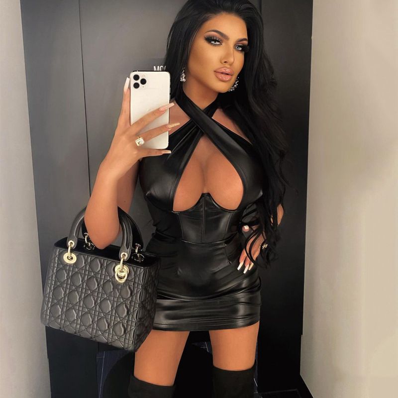 Spring Popular Halter Sexy Topless Slimming Sheath Sleeveless Dress Women Dress by Ragazza