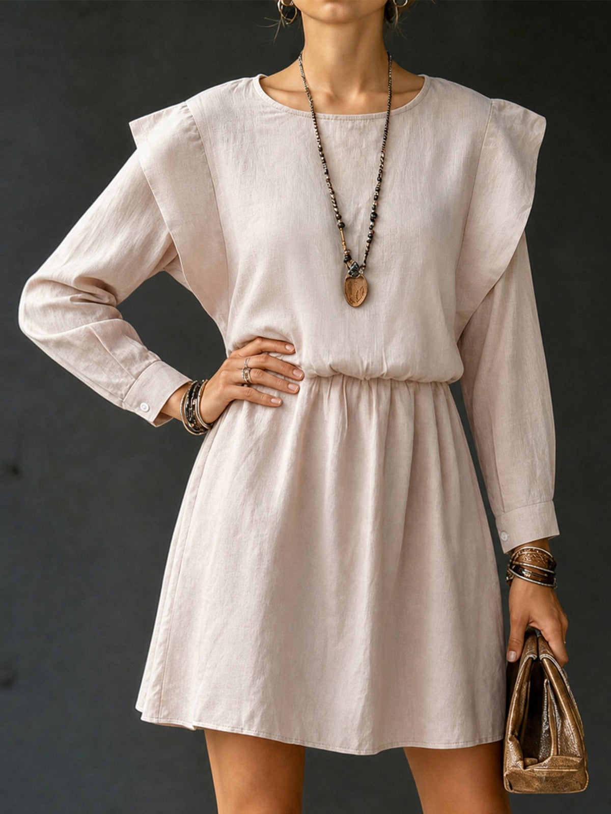 Women Clothing Sweet Elegance Padded Shoulder Dress by Ragazza