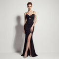 Sexy Satin High Slit Slim Fit Lace up Fishtail Long Annual Party Party Evening Dress by Ragazza