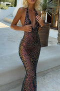 Women Clothing Sexy Sling See through Beaded Dress by Ragazza
