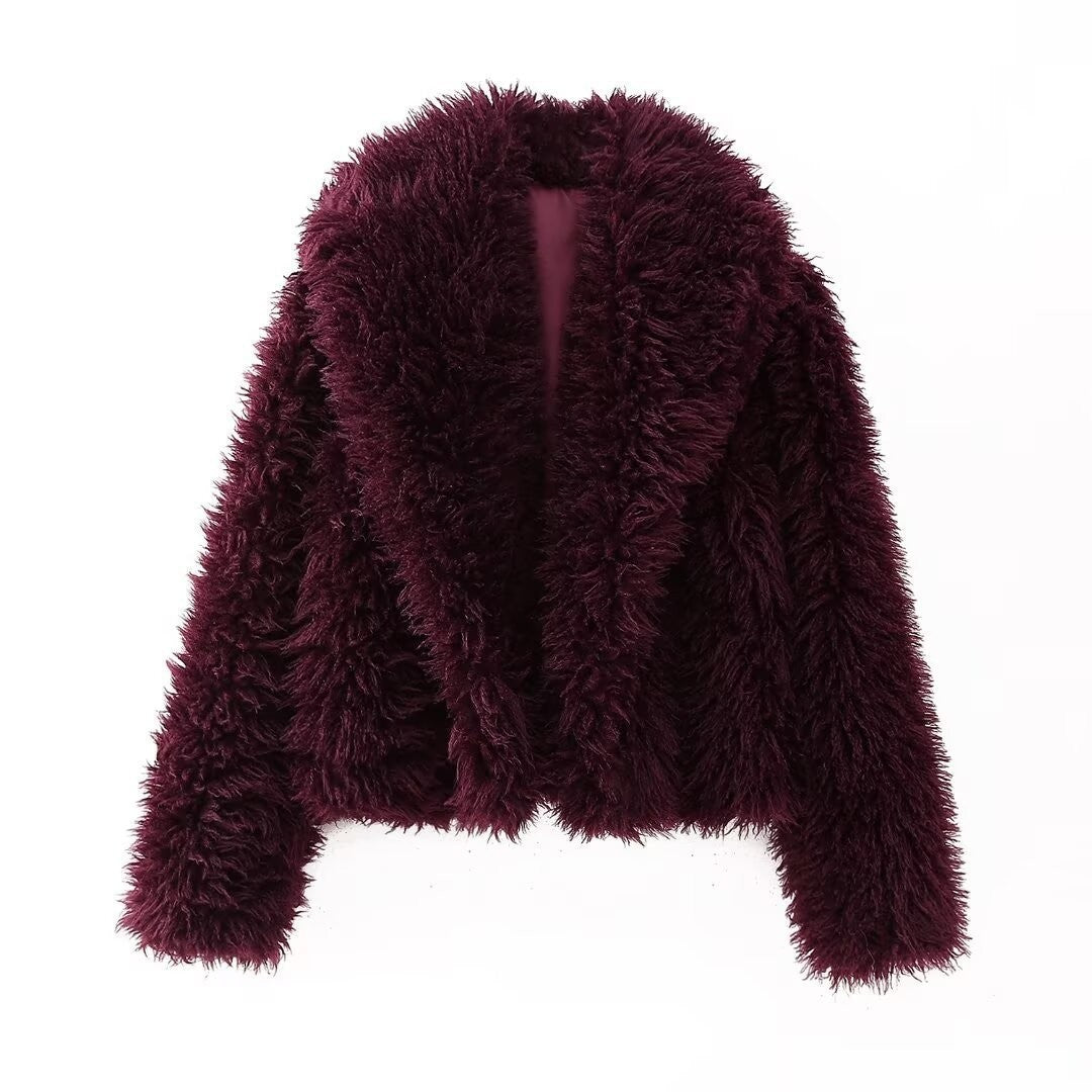Women's Thick Lamb Wool Thickened Winter Furry Coats by Wshirt