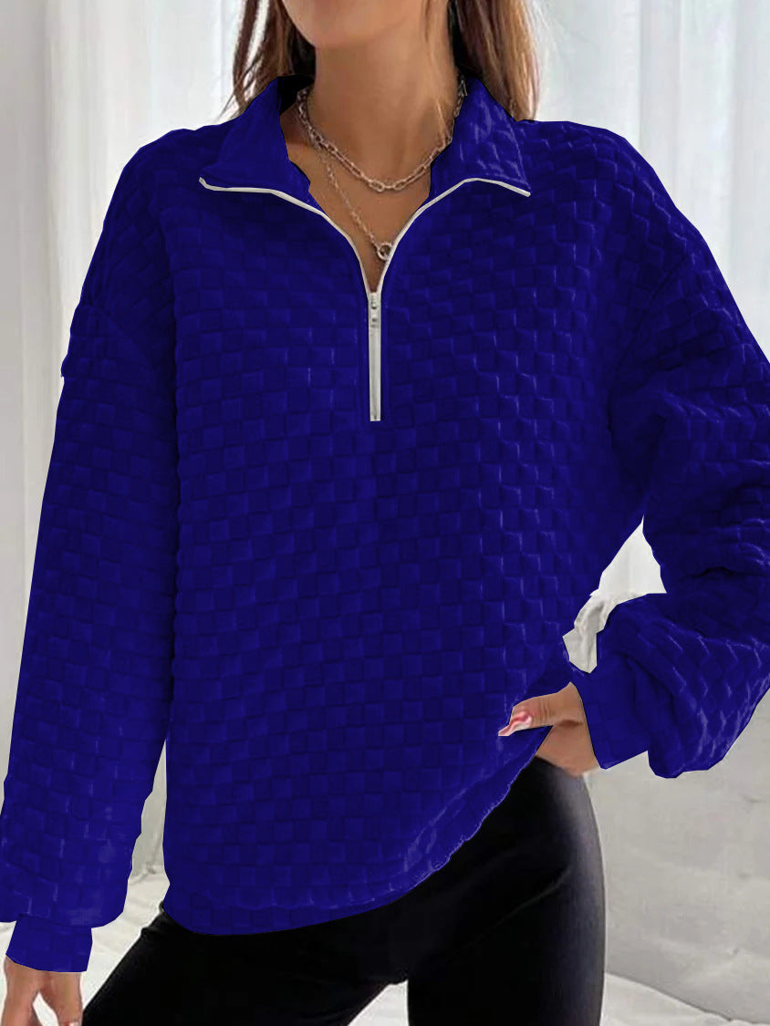 Autumn And Winter Knitting Texture Fabric Sweater Long-sleeve Zipper Women by Wild and Free Boutique