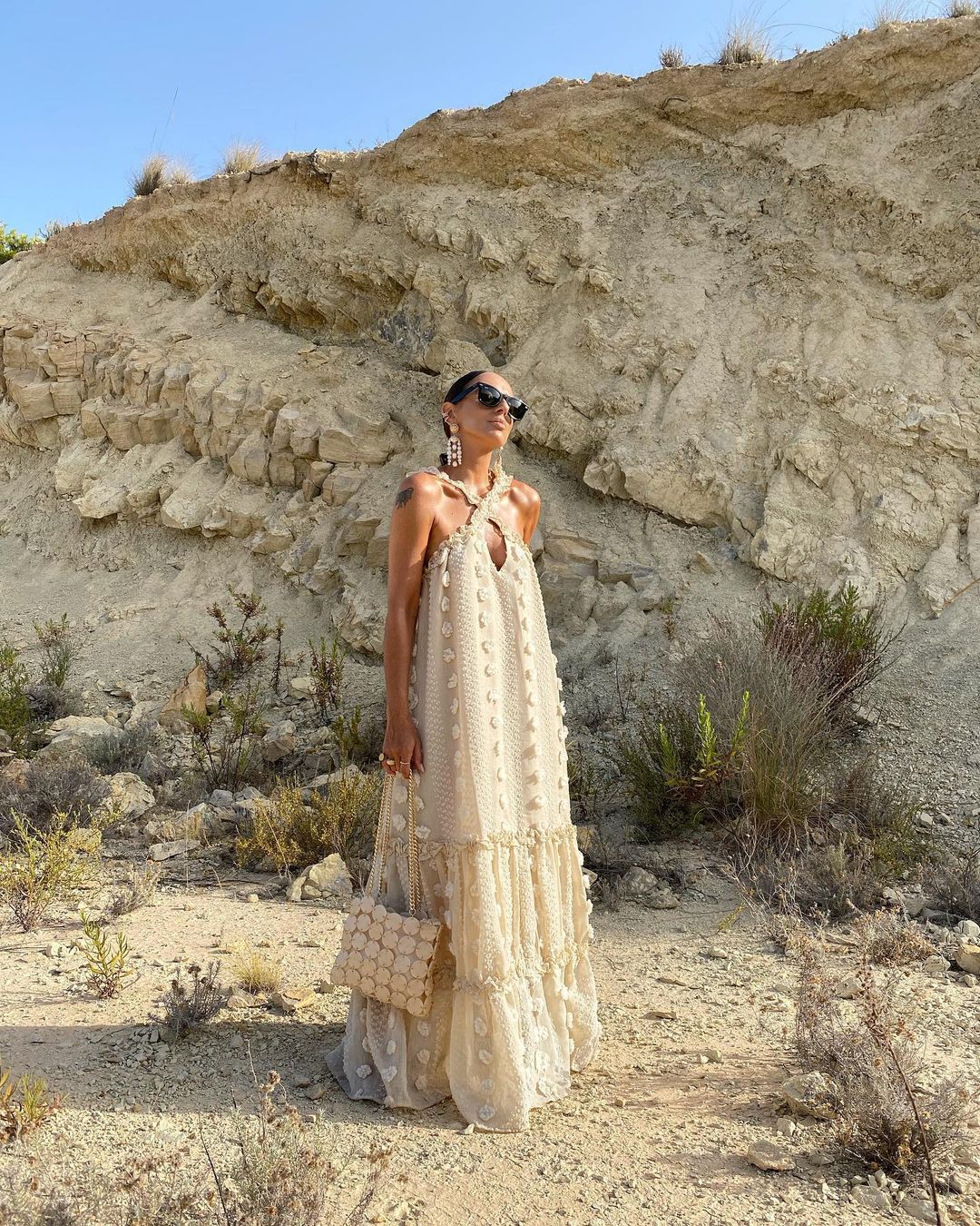 Halter Three Dimensional Floral Mop Tiered Dress by Ragazza