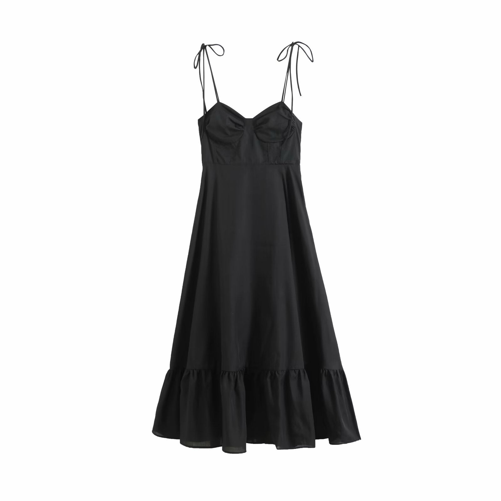 Women's Summer Fashion Laminated Decoration Poplin Sleeveless Dresses by Wshirt