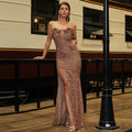 Women Sleeveless Elegant Sexy Long Sequined off Neck Backless Evening Dress by Ragazza