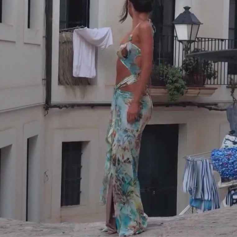 Summer Printed Backless Sexy Slim Dress Dresses by Wshirt