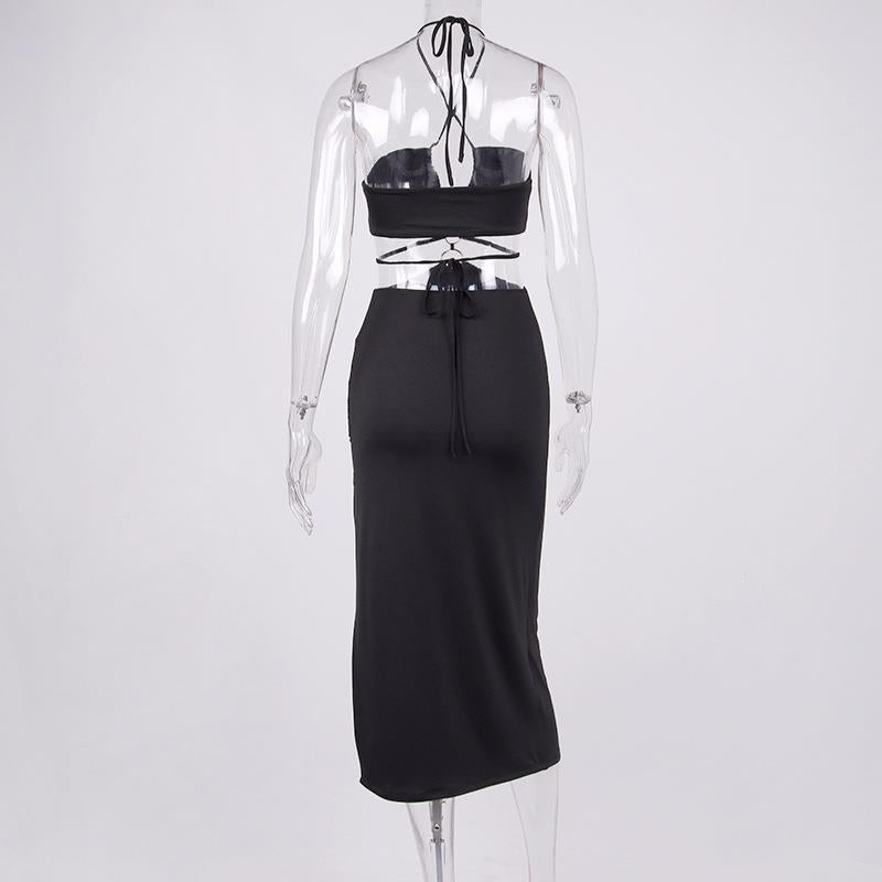 Summer Dress For Women Sexy Cutout Lace-up High Slit Maxi Long Dresses by nowadaysfashion