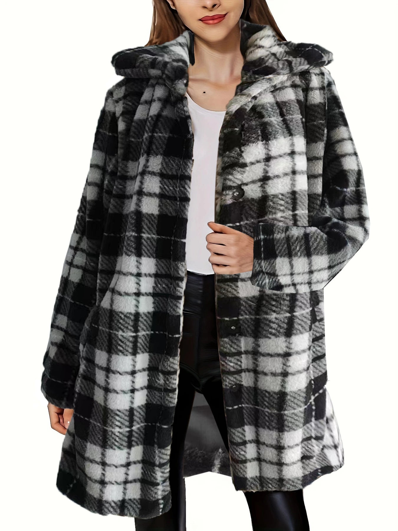 Women's Fashion Wear Leopard Print Loose Plush Coats by Wshirt