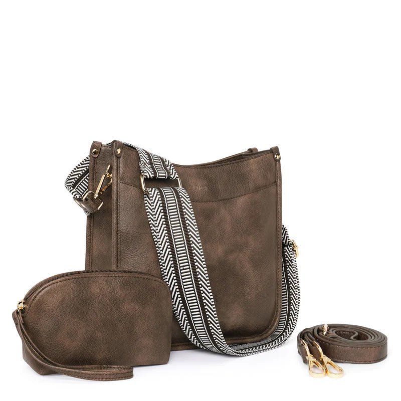 Fashion crossbody shoulder bag, versatile women's crossbody bag with two shoulder straps, small women crossbody bag, Small Crossbody Purse for Women Triple Zip, by SHOMICOBOUTIQUE