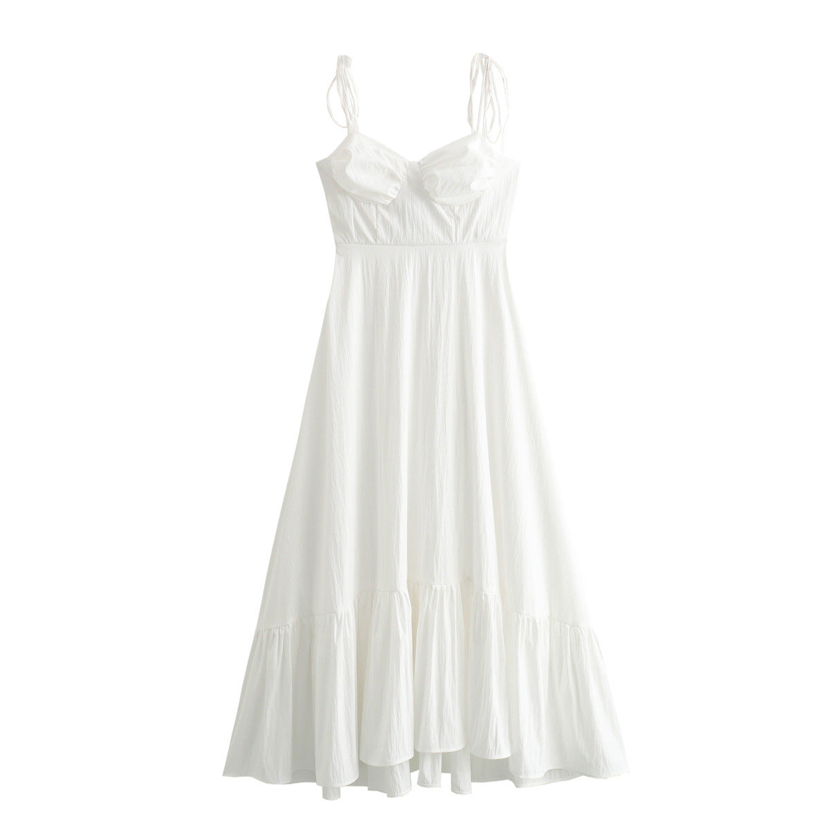 Women's Summer Fashion Laminated Decoration Poplin Sleeveless Dresses by Wshirt