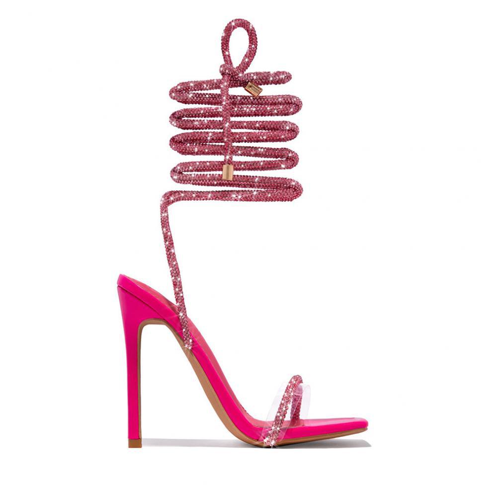 Summer Casual Comfortable Lace-up Roman Pointed Stiletto Heel Women High Heel Sandals by Ragazza