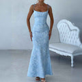 Elegant Evening Dress Hip Spaghetti Straps Dress Women Clothing Summer
